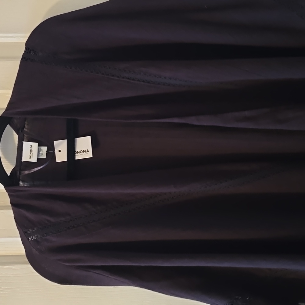 SONOMA BRAND WOMEN'S BLACK COTTON WRAP OR COVERUP ONE SIZE FITS MOST